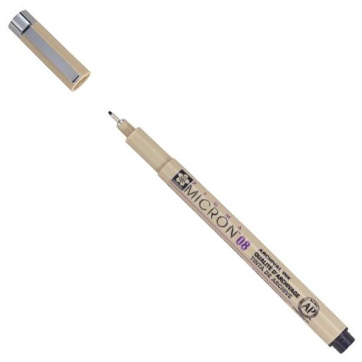 Jemná linka Pigma Micron 08 - Čierna 0,80 mm