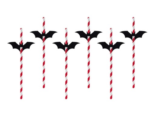 Papierové slamky Bats Tubes Wednesday Addams