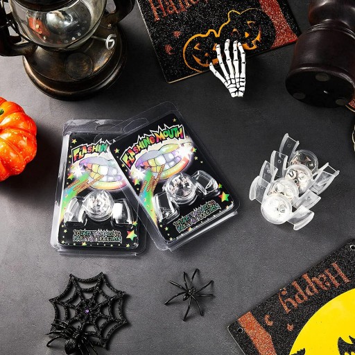ŽIAREJÚCE ZUBY RGB ŽIARIACE KRYTKY ZUBOV LED HALLOWEENSKÉ KRYTY NA UPÍRSKE ZUBY
