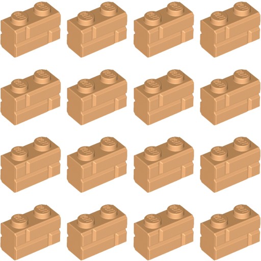 LEGO Brick Brick 1x2 nugátový stredný nugát 98283 - 16 kusov