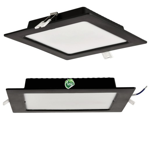 LED stropné svietidlo, zápustné, zápustné, 12W, 1200lm, 4000K, čierne