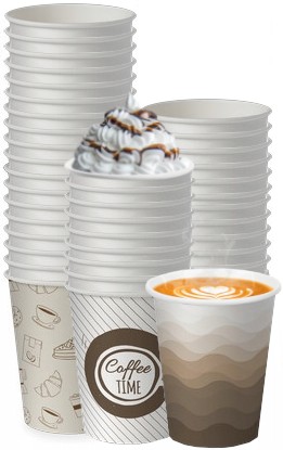PAPIEROVÉ ŠÁLKY NA KÁVU HORÚCE A STUDENÉ NÁPOJE 250ml JEDNORÁZOVÉ ŠÁLKY