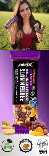TYČINKA S ORIECHMI A OVOCIA S Orieškom VLÁKNINY - Amix Protein Nuts