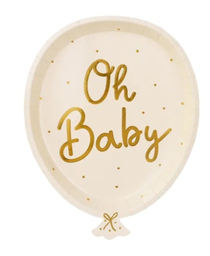 Oh baby taniere 22 cm 6 ks Baby Shower Ročné, papierové taniere