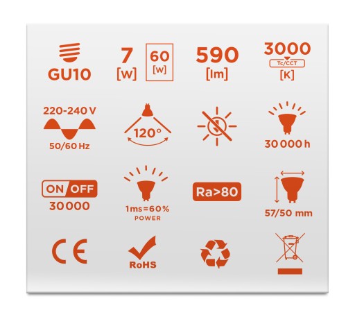 Led žiarovka GU10 7W = 60W 600lm 2 FARBY BERGE