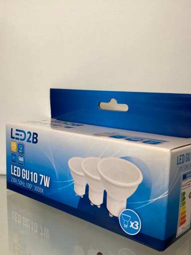 Sada LED žiaroviek GU10 7W 3000K LED2B 3PACK