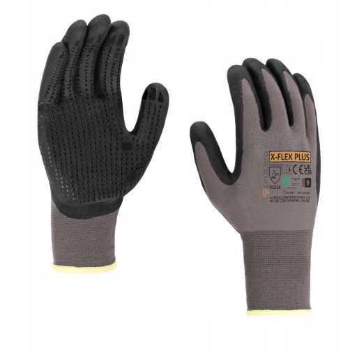 Škvrnité nylonové pracovné rukavice X-FLEX PLUS M-8