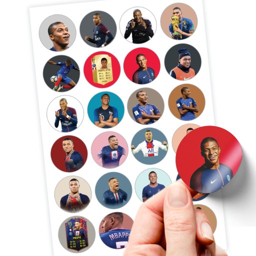ZNAČKOVÉ NÁLEPKY MBAPPE SUPER KVALITA 24 KS