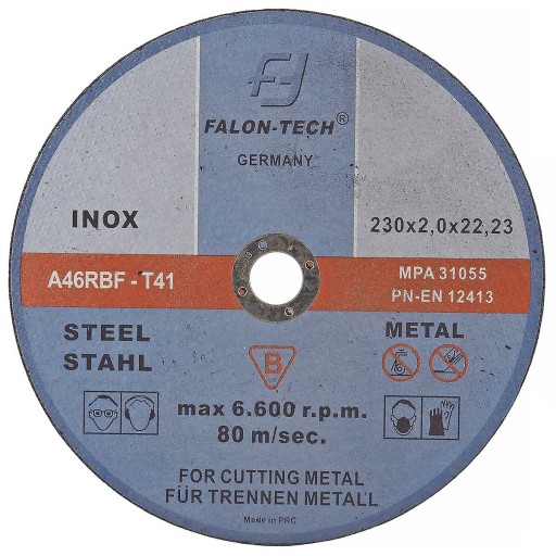 INOX OCEĽOVÝ KOVOVÝ REZNÝ KOTÚČ 230 x 2,0 mm FALON-TECH