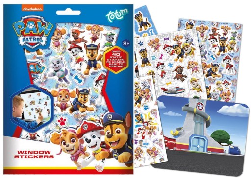 Totum opakovane použiteľné nálepky na okná na autosklá, Paw Patrol