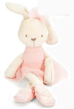 Plyšový maskot králika v ružových šatách, 42 cm