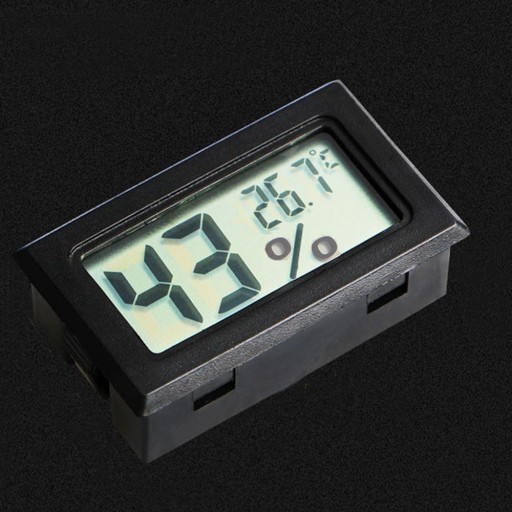 Čierny LCD CO2 teplomer vlhkomer akváriové terárium