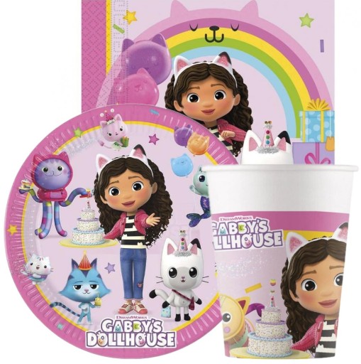 Papierové taniere Koci DOMEK GABI Domček pre bábiky Gabby EKO 20cm 8ks