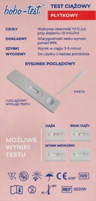 SPOĽAHLIVÝ DOMÁCI TEHOTENSKÝ TEST BOBO-TEST