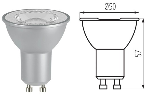 Kanlux LED žiarovka GU10 Halogénový reflektor 7W=59W Teplá biela 2700K