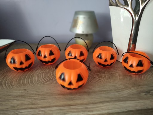 Plastové tekvice na Halloween, 6 kusov, HAL-030
