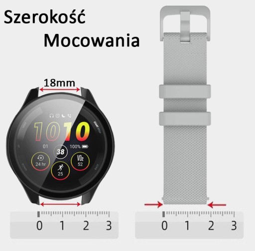 Silikónový remienok 18 mm univerzálny pre teleskopy Smartwatch sivý