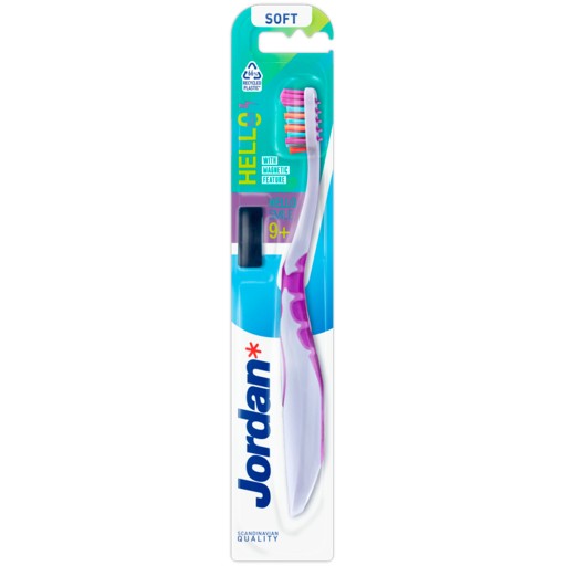 JORDAN Detská zubná kefka HELLO SMILE 9+ rokov SOFT čistič