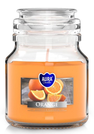 SMALL Vonná sviečka v dóze BISPOL Aura 28H ORANGE