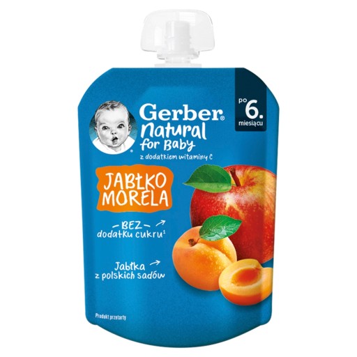 Gerber jablková marhuľová pena po 6 mesiacoch 80g