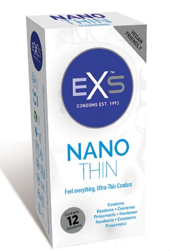 EXS NANO THIN kondómy, ultratenké, priliehavé, 12 ks
