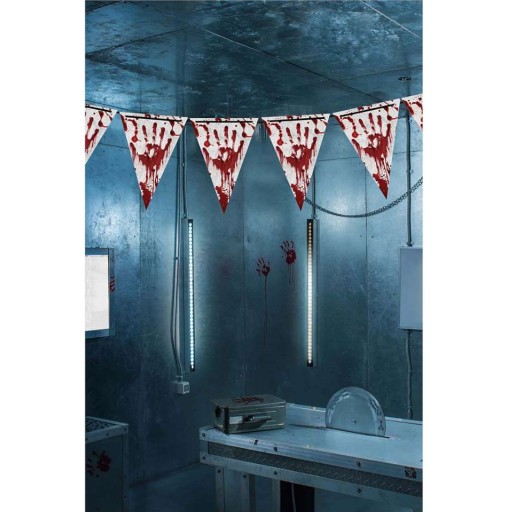 FLAG BANNER krvavé škvrny HALLOWEEN sivá