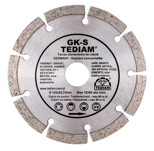 DIAMANTOVÝ ŠTÍT ŽULOVÝ KAMEŇ KLINKER 125 mm