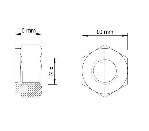 100 x M6 oceľová samosvorná matica - DIN 985