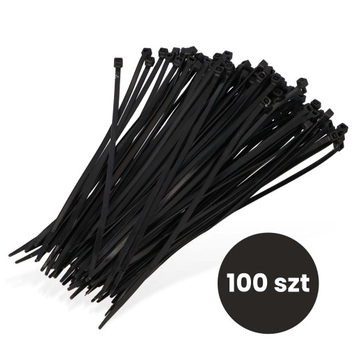 100x sťahovacie pásky Káblové pásky Zipsy 3,6 x 200 mm Silné UV sťahovacie pásky