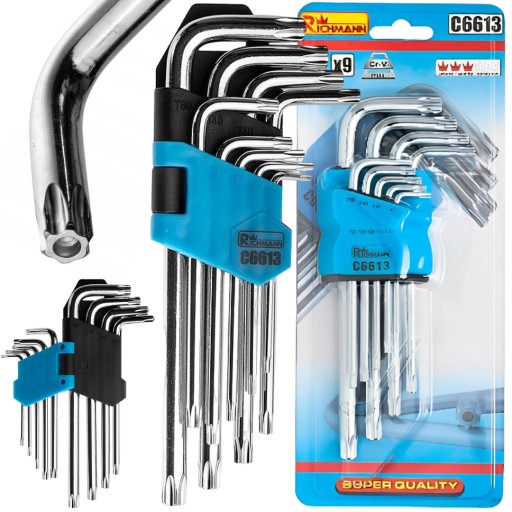 SADA KĽÚČOV S KRÁTKYMI TORX LOCK 9 T10-50 CR-V RICHMANN C6613
