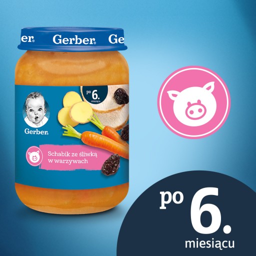 GERBER večera bravčová kotleta slivková zelenina 190g