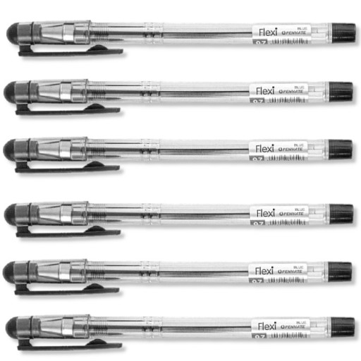Guľôčkové pero 0,7 mm čierne PENMATE FLEXI 6 ks