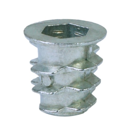 Zásuvka 10x M5 x 10 mm, oceľová nábytková vložka skrutkovaná do dreva