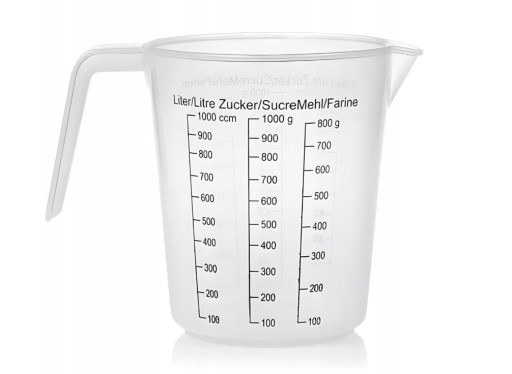 KUCHYŇSKÝ ODMERNÝ hrnček 1 LITER