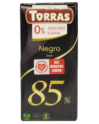 Tmavá čokoláda 85% bez cukru Keto bez lepku