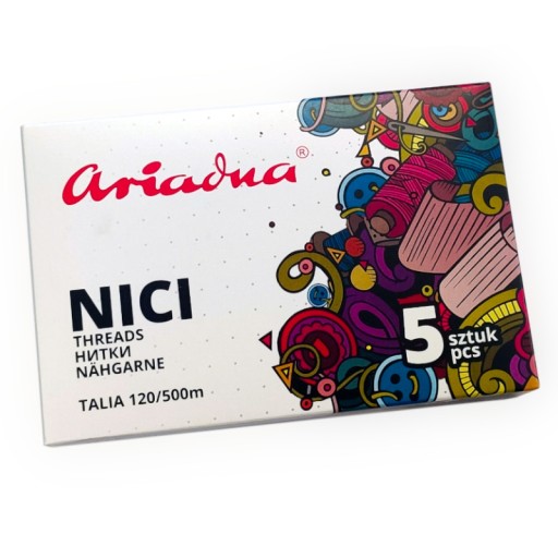 Poľské šijacie nite ARIADNA TALIA 120 (5x 500m) WHITE 0700 CERTIFIKÁT OEKOTEX