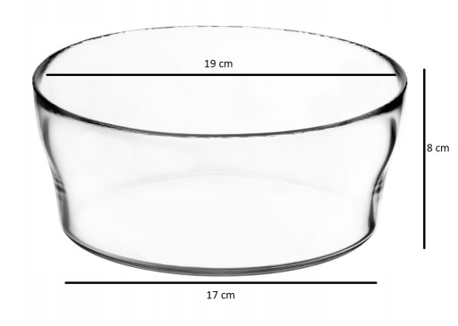 Rovná okrúhla sklenená šalátová misa na vrstvený šalát 19cm 2L HIT
