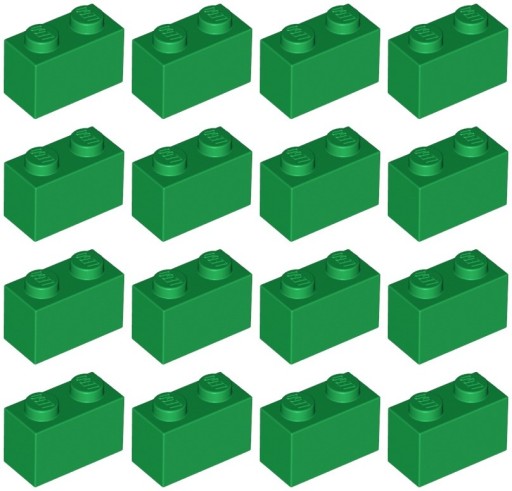 LEGO 3004 BRICK 1x2 zelená NOVINKA (12g) 16 ks