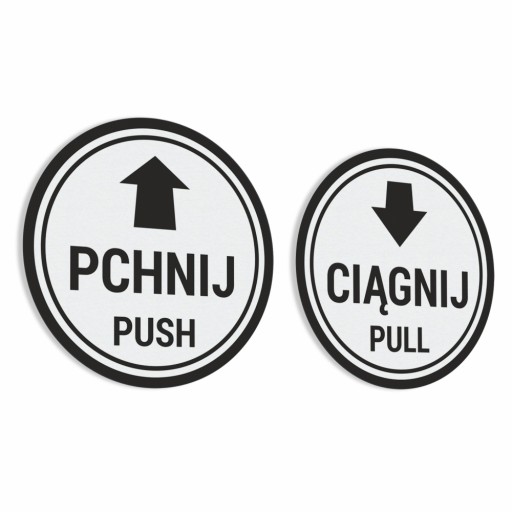 Push, Pull - samolepky 10x10