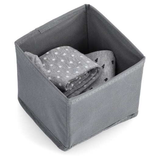MATERIÁL ORGANIZÁTOR ŠATNÍKA Štvorcový ŠEDÝ NÁDOB NA OBLEČENIE 14x14