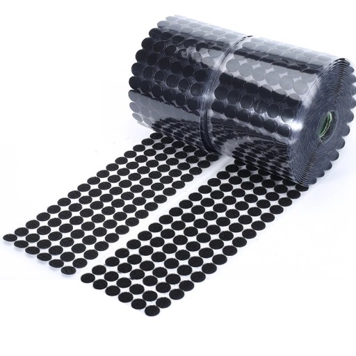 SAMOLEPIACI VELCRO OKRUHOVÉ KRUHY S LEPOM 15mm 60 párov ČIERNY VELCRO S LEPIKOM
