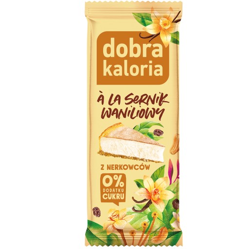 BEZ CUKRU tyčinkový vanilkový cheesecake DOBRÉ KALÓRIE 35g