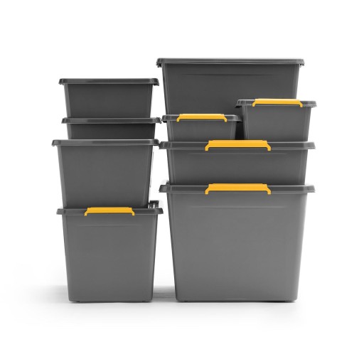 Pevný úložný box SOLID 1512 Graphite 8,5L s krytom