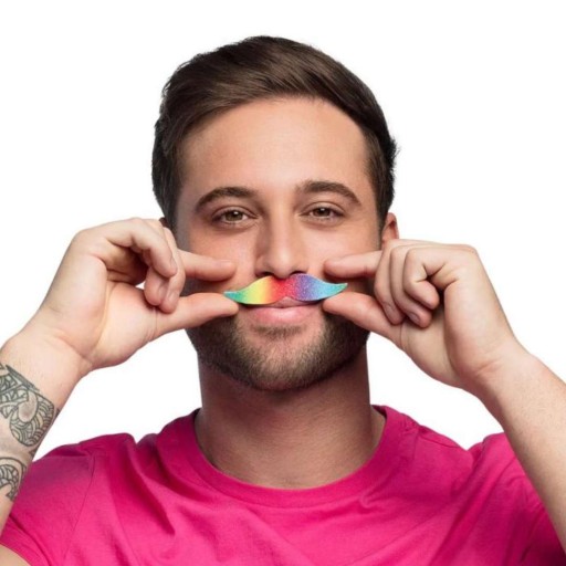 Samolepiace fúzy DÚHA DÚHA fantasy LGBT paráda KARNEVAL 6 ks