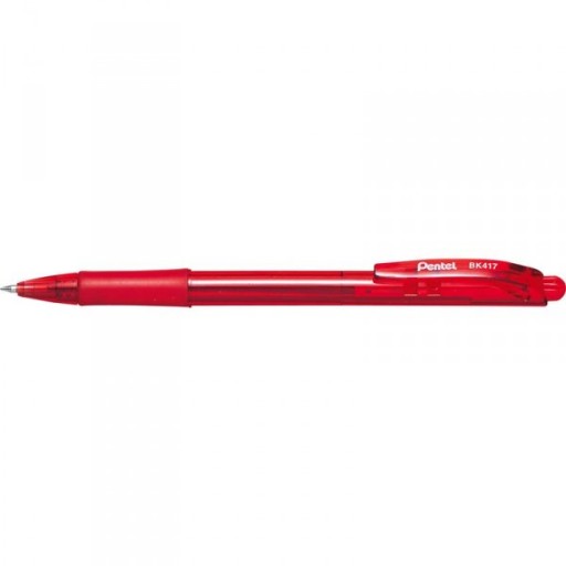 BK417 Pentelové vysúvacie guľôčkové pero, červené 0,7 mm