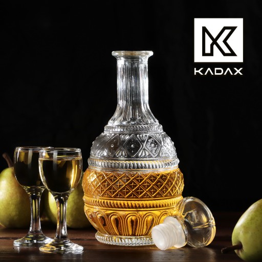 KARAFA NA VODU KRYŠTÁLOVÁ WHISKY 1L SKLENENÁ FĽAŠA S KORKOM