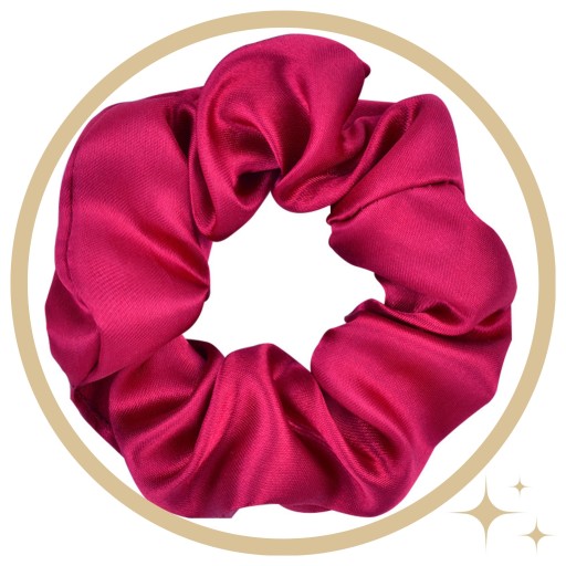 SATIN scrunchies gumička do vlasov, ružová, BEZPEČNÁ, lesklá, KOMFORTNÁ