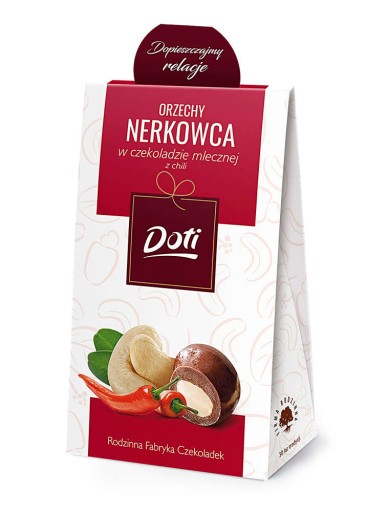 Kešu oriešky v mliečnej čokoláde s Chili Premium Doti vrecúškom 100g