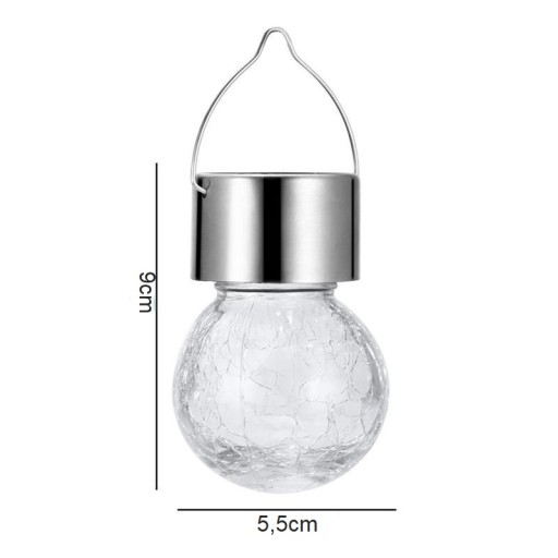 Záhradná lampa SOLAR LED LAMPIÓN Sklenená guľa