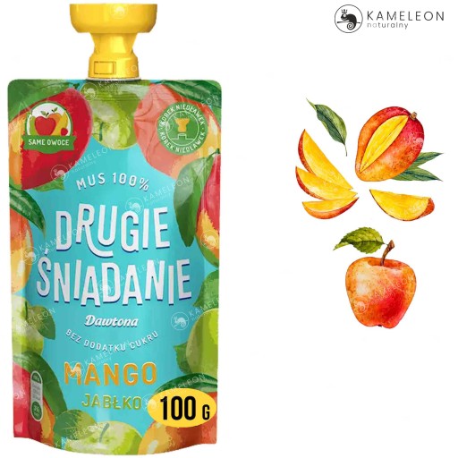 Dawtona DRUHÉ RAŇAJKOVÉ OVOCNÁ PĚNA 100% MANGO JABLKO bez cukru 100G